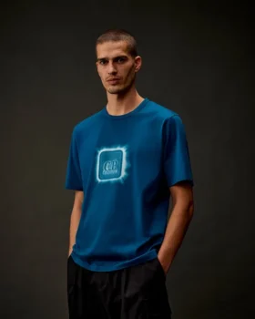 Metropolis Series T-shirt met korte mouwen van gemerceriseerd jersey en logo-badge