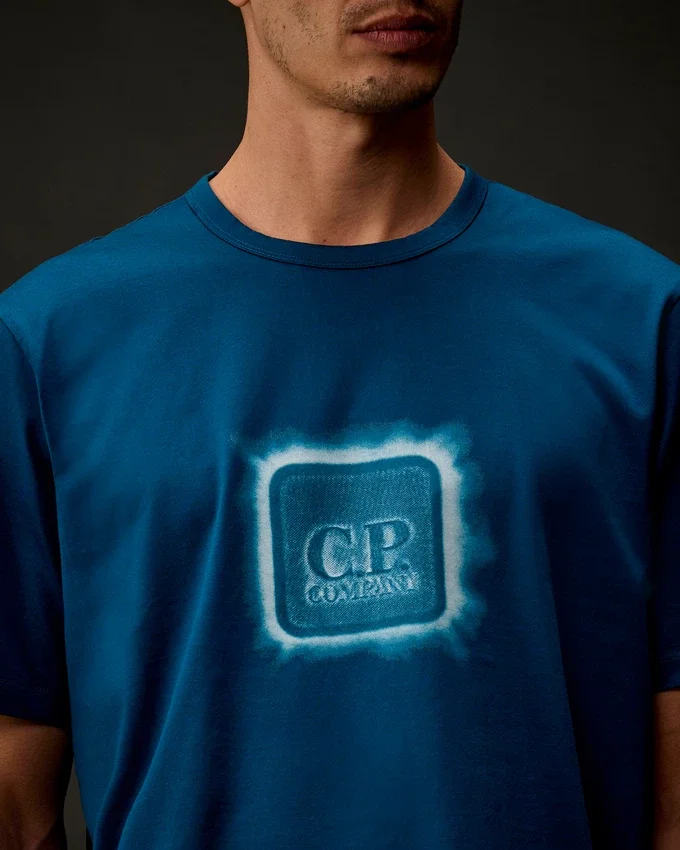 Metropolis Series T-shirt met korte mouwen van gemerceriseerd jersey en logo-badge
