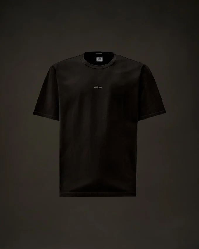 Metropolis Series T-shirt met korte mouwen van gemerceriseerd jersey en logo op de borst