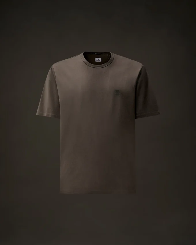 Metropolis Series T-shirt met korte mouwen van gemerceriseerd jersey en logo op de borst