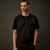 Metropolis Series T-shirt met korte mouwen van gemerceriseerd jersey en logo op de borst
