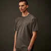 Metropolis Series T-shirt met korte mouwen van gemerceriseerd jersey en logo op de borst