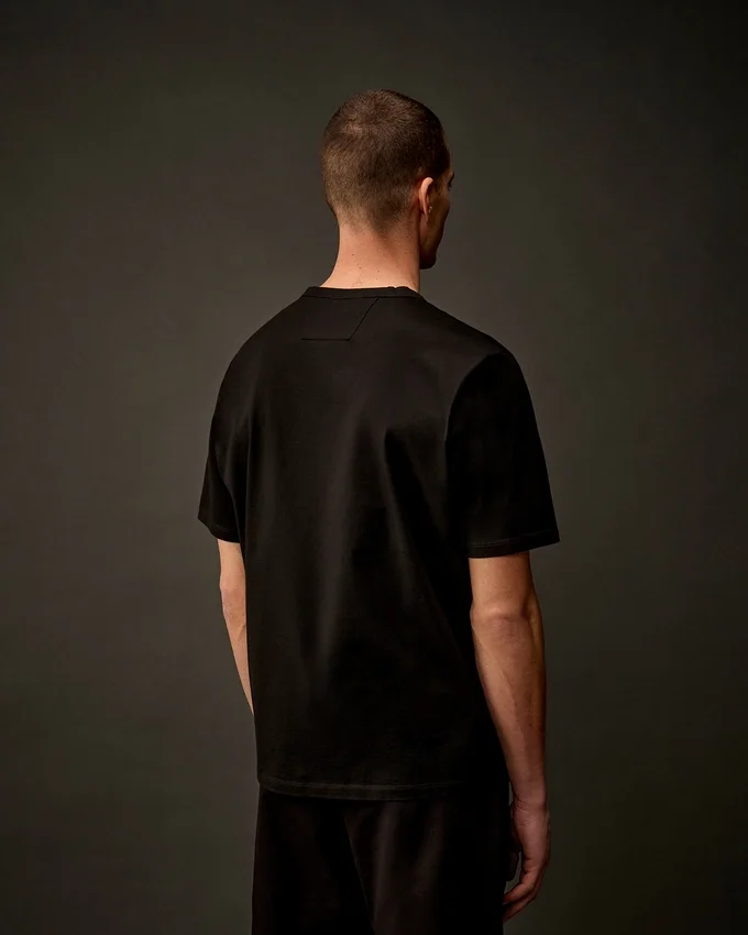 Metropolis Series T-shirt met korte mouwen van gemerceriseerd jersey en logo op de borst