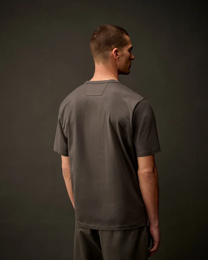 Metropolis Series T-shirt met korte mouwen van gemerceriseerd jersey en logo op de borst