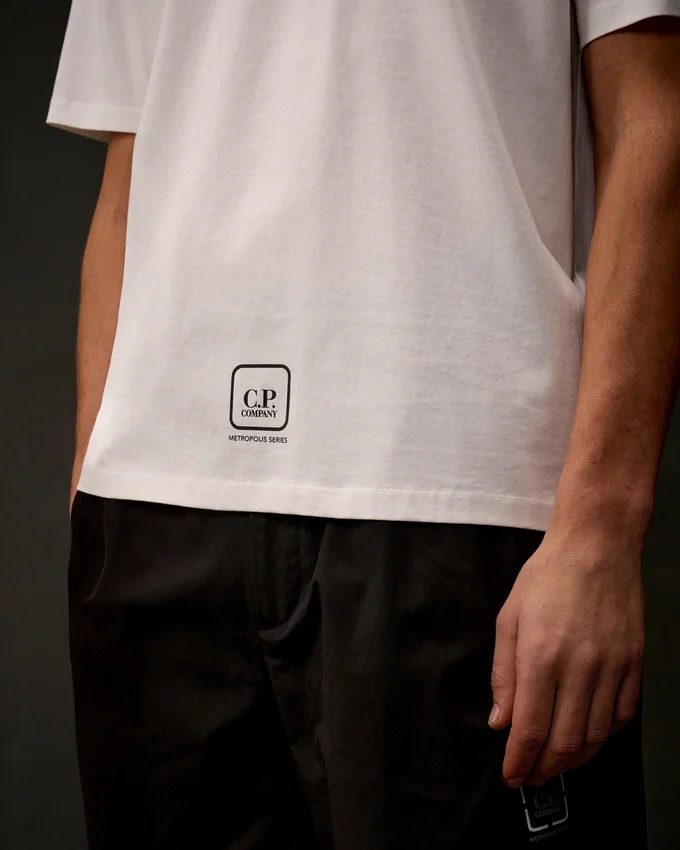 Metropolis Series T-shirt met korte mouwen van gemerceriseerd jersey en print