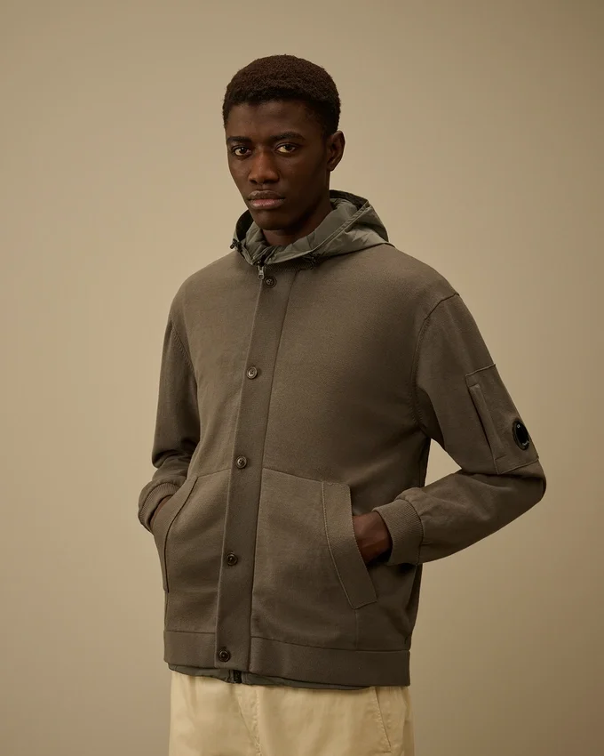 Omkeerbare hoodie van katoenmix