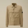 Overshirt met ritssluiting van katoen/linnen met Lens-print