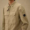 Overshirt met ritssluiting van katoen/linnen met Lens-print