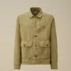 Overshirt van gebroken twill met knopen