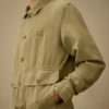 Overshirt van gebroken twill met knopen