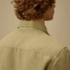 Overshirt van gebroken twill met knopen
