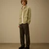 Overshirt van gebroken twill met knopen