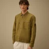 Overshirt van katoen/linnen met Lens-ritssluiting