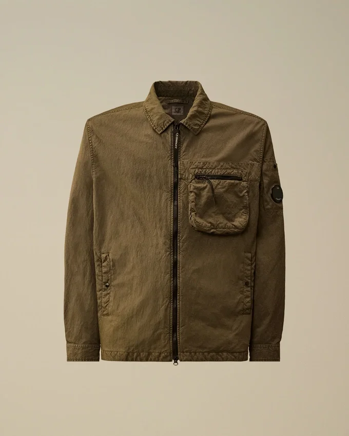 Panama-R overshirt met rits en Lens-details
