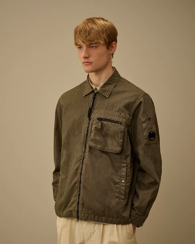 Panama-R overshirt met rits en Lens-details