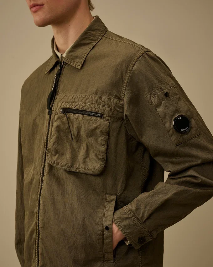 Panama-R overshirt met rits en Lens-details