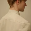 Popeline overhemd met lange mouwen, Lens-motief en knoopsluiting