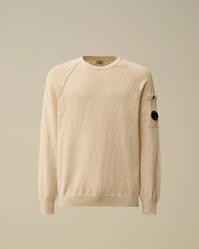 Raglan-trui met ronde hals van katoen/nylon