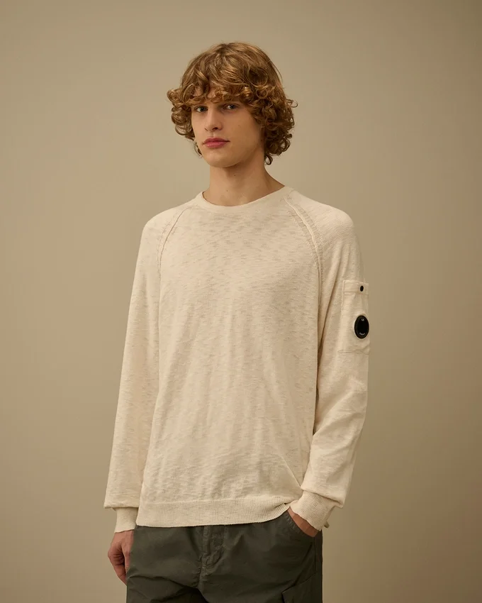 Raglan-trui met ronde hals van katoen/nylon