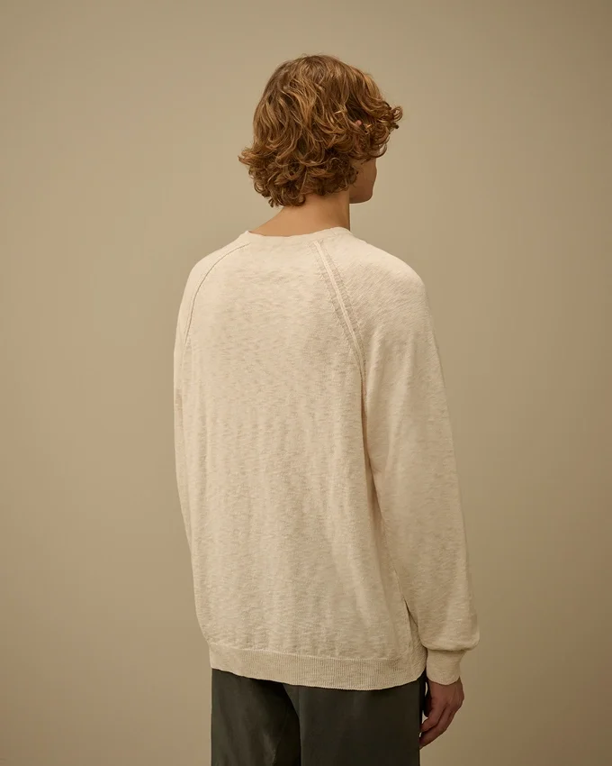 Raglan-trui met ronde hals van katoen/nylon
