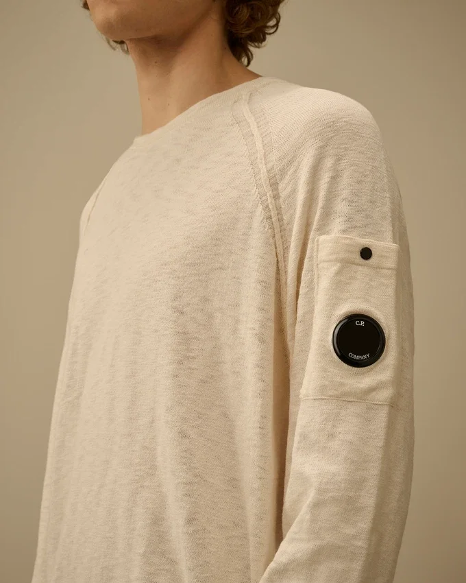Raglan-trui met ronde hals van katoen/nylon