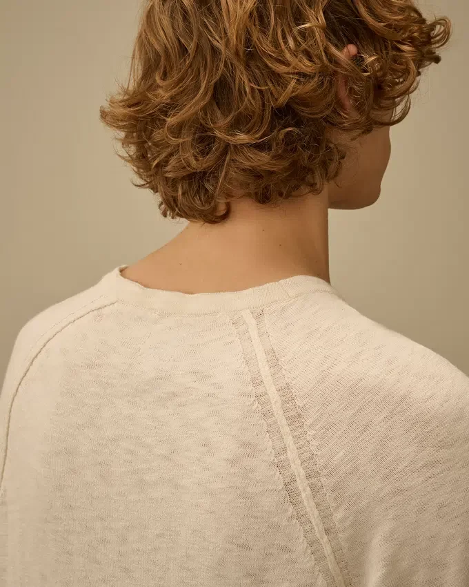 Raglan-trui met ronde hals van katoen/nylon