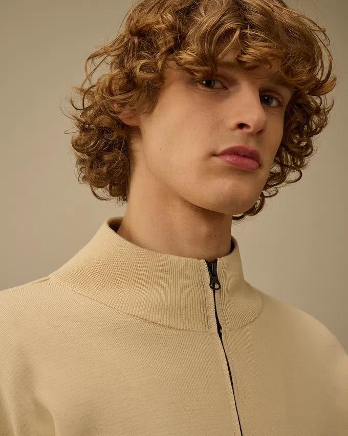 Sea Island-katoenen vest met ritssluiting voor Lens-brillen