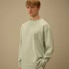 Sweatshirt met boxy pasvorm en mockneck van gekamd jersey 10/2