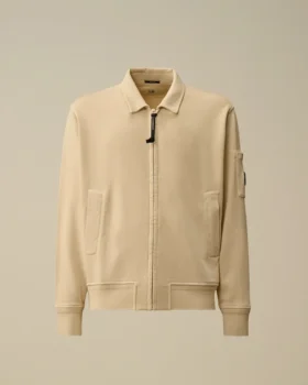 Sweatshirt van katoen met diagonale fleece, rits en Lens