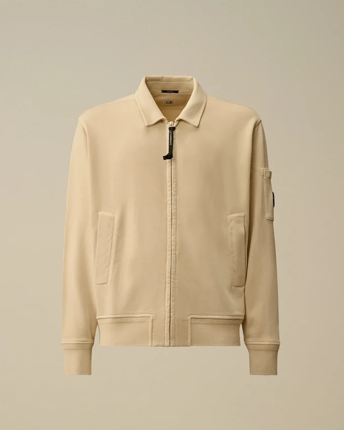 Sweatshirt van katoen met diagonale fleece, rits en Lens