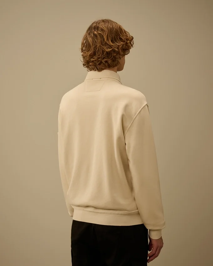 Sweatshirt van katoen met diagonale fleece, rits en Lens