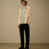 Sweatshirt van katoen met diagonale fleece, rits en Lens