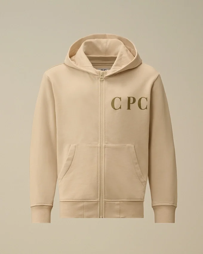 U16 Diagonal Fleece-Sweatshirt met capuchon en ritssluiting