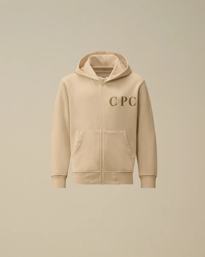 U16 Diagonal Fleece-Sweatshirt met capuchon en ritssluiting