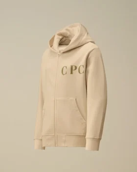 U16 Diagonal Fleece-Sweatshirt met capuchon en ritssluiting