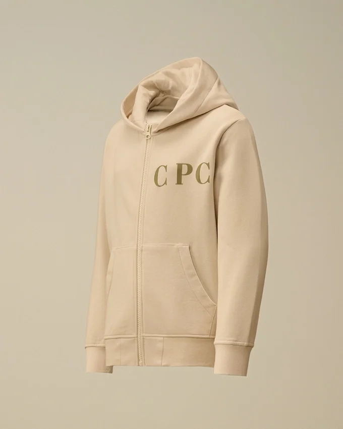 U16 Diagonal Fleece-Sweatshirt met capuchon en ritssluiting