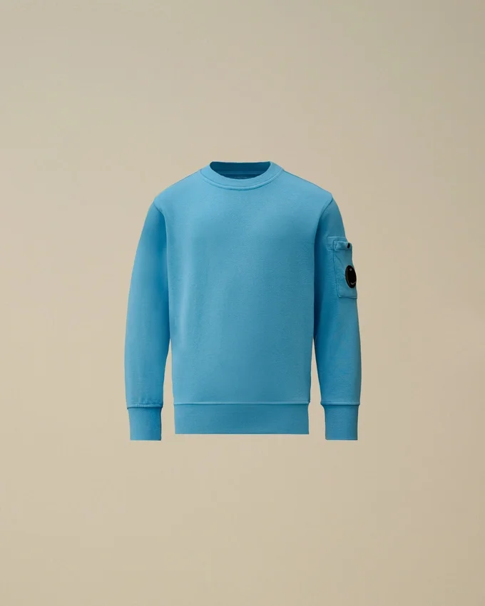 U16 Diagonal Fleece-Sweatshirt met ronde hals en lensmotief
