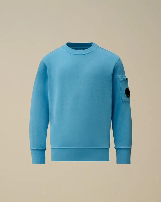 U16 Diagonal Fleece-Sweatshirt met ronde hals en lensmotief