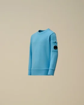 U16 Diagonal Fleece-Sweatshirt met ronde hals en lensmotief