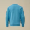 U16 Diagonal Fleece-Sweatshirt met ronde hals en lensmotief