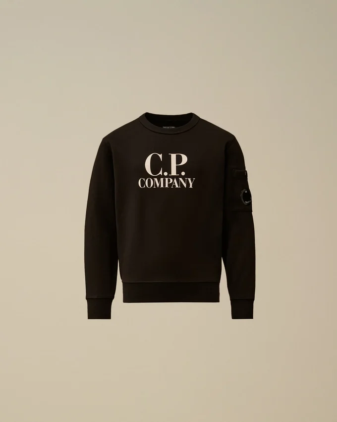 U16 Diagonal Fleece-Sweatshirt met ronde hals en logo
