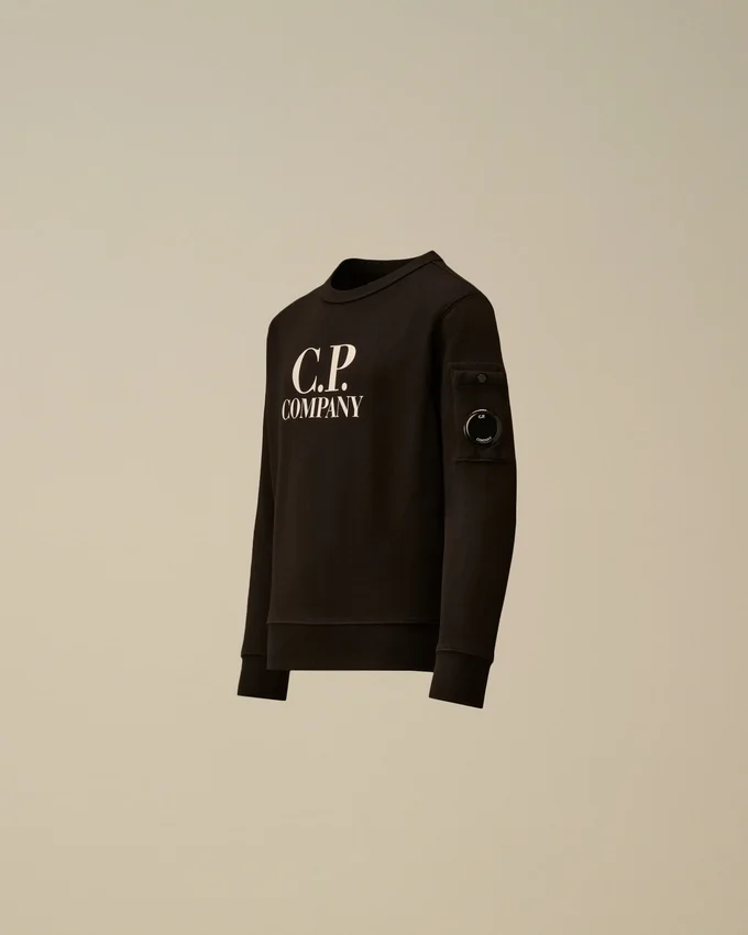 U16 Diagonal Fleece-Sweatshirt met ronde hals en logo