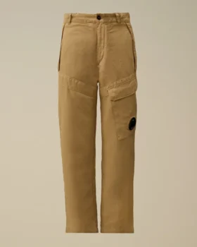 U16 katoen/linnen cargo-broek met Lens-motief