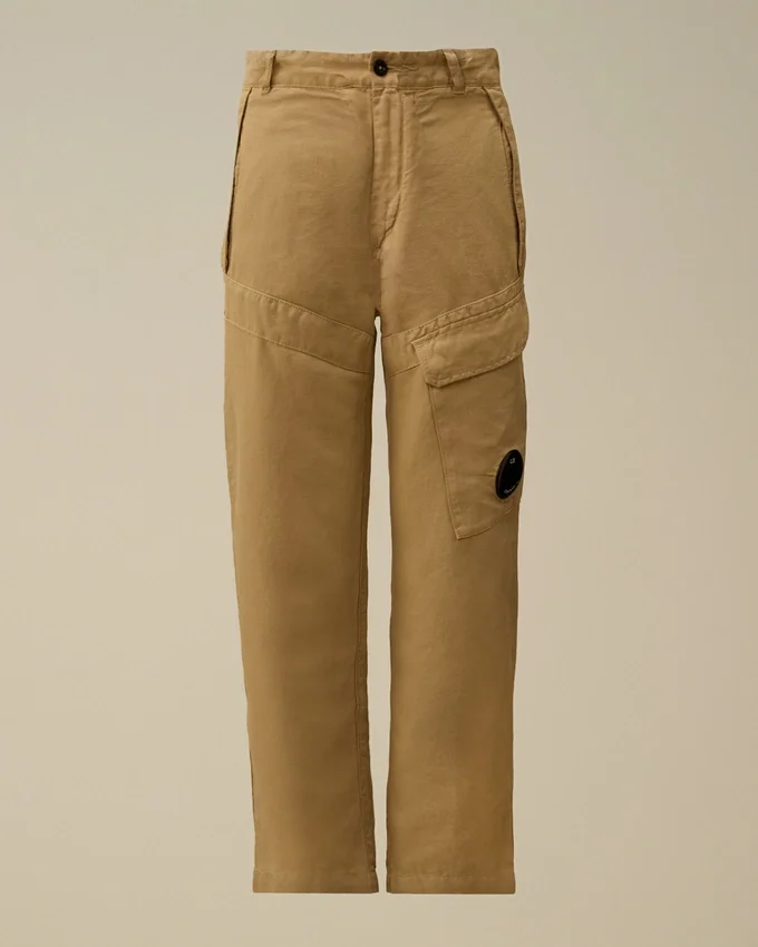 U16 katoen/linnen cargo-broek met Lens-motief