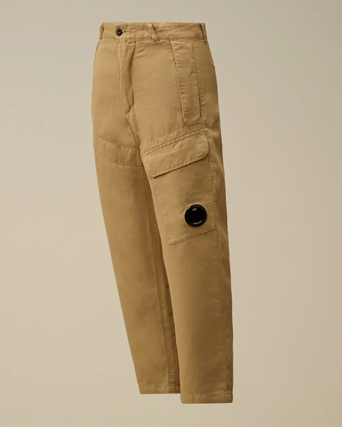 U16 katoen/linnen cargo-broek met Lens-motief