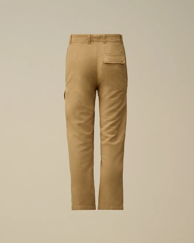 U16 katoen/linnen cargo-broek met Lens-motief