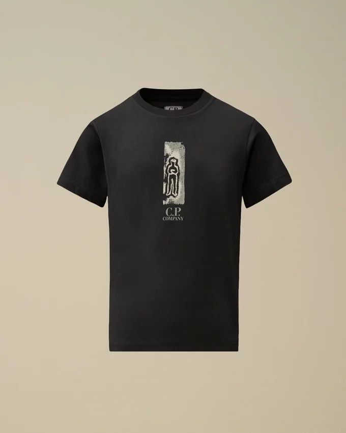 U16 katoenen jersey 30/1 T-shirt met korte mouwen en Britse zeeman-afbeelding