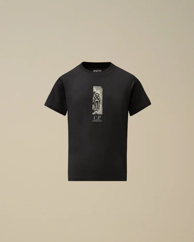 U16 katoenen jersey 30/1 T-shirt met korte mouwen en Britse zeeman-afbeelding