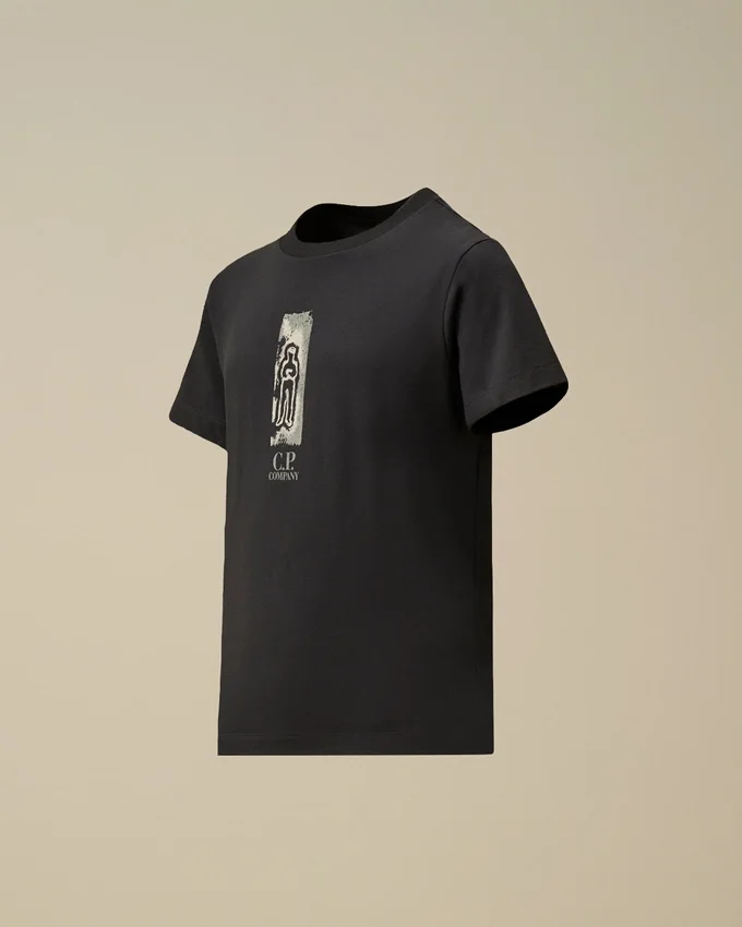 U16 katoenen jersey 30/1 T-shirt met korte mouwen en Britse zeeman-afbeelding