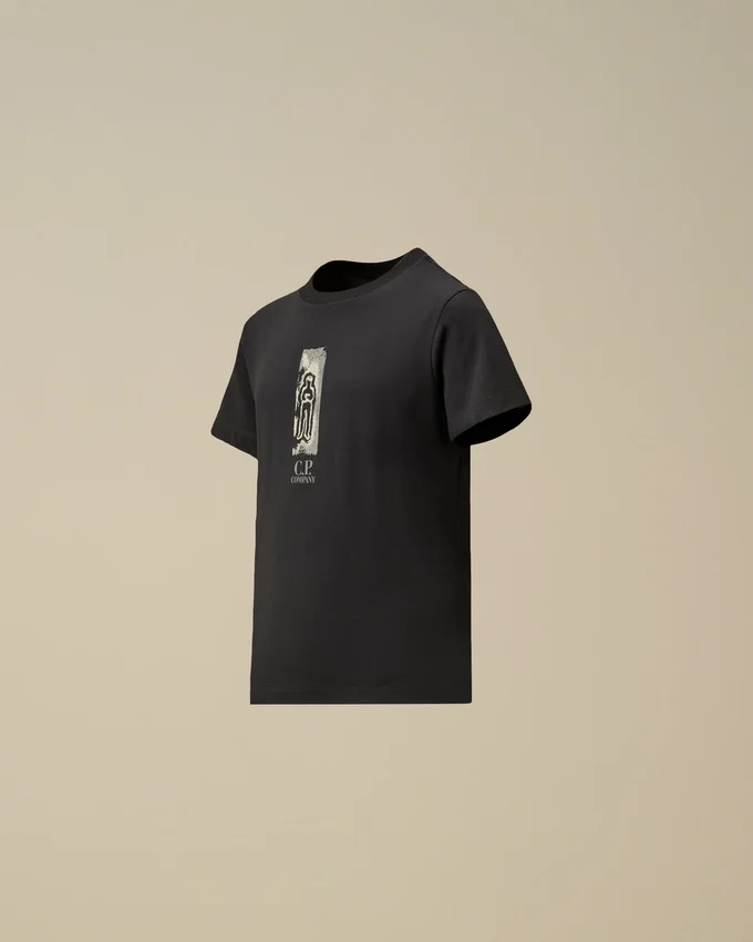 U16 katoenen jersey 30/1 T-shirt met korte mouwen en Britse zeeman-afbeelding